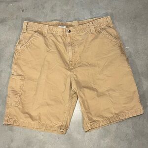 Men's Original Fit Canvas Loose Carpenter Carhartt Shorts Beige B147 DKH Sz 42‎